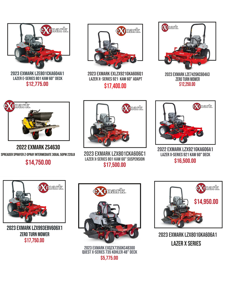 Exmark Units to sell 2024 1